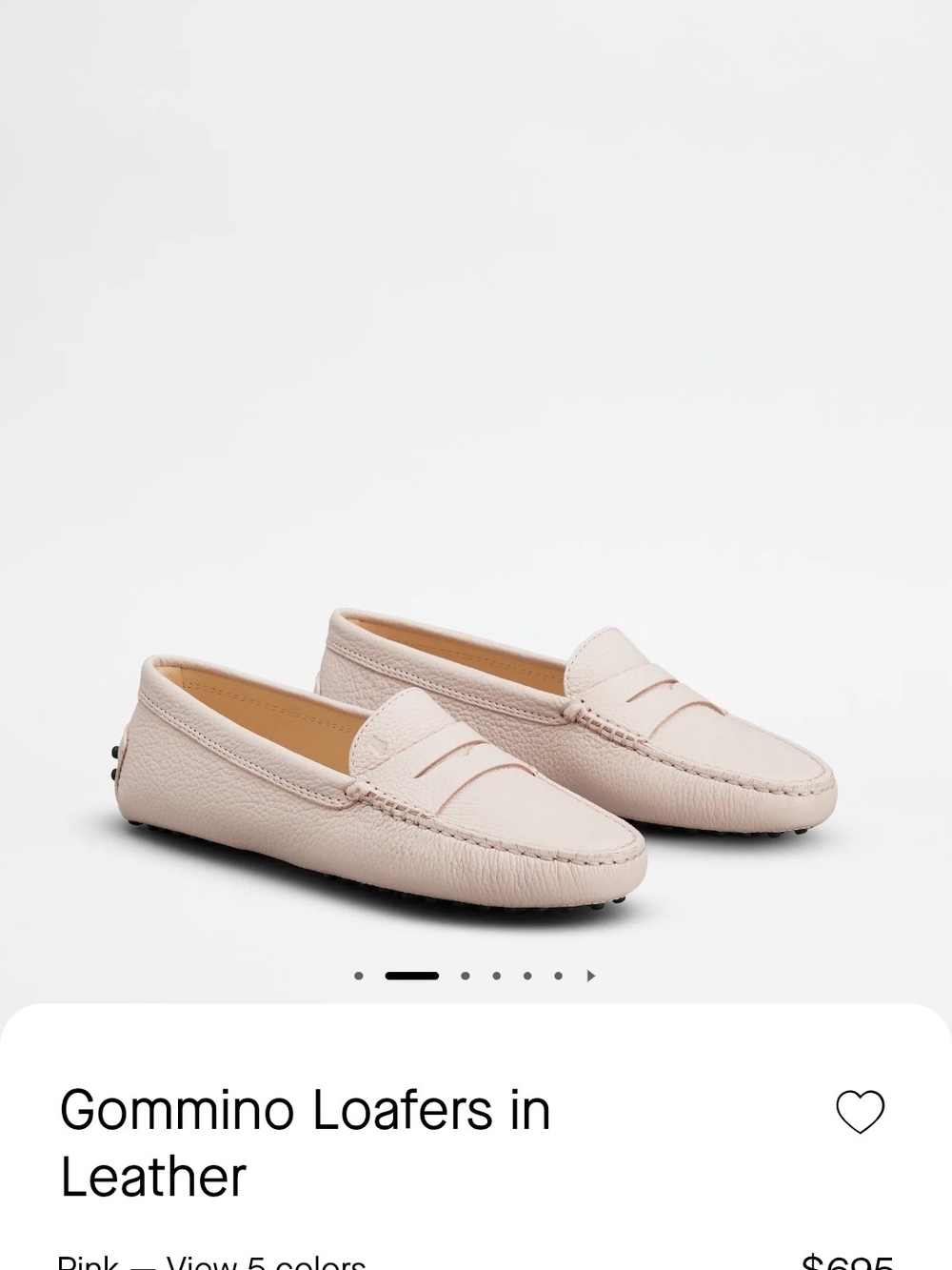 Tod's Gommino Loafers Leather in Pale Pink